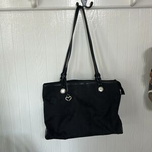 Brighton Mevelyn Signature Jacquard Tote Shoulder Bag Black